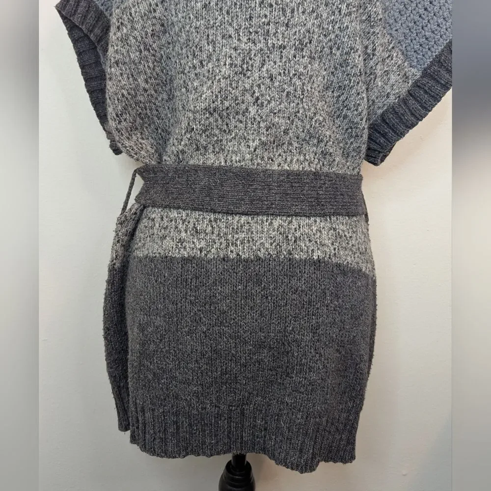 Theory Dena Gray Minimalist Quiet Luxury Cozycore Knit Cardigan Alpaca Sweater L